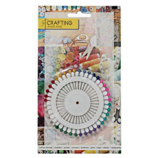 Pearlised Straight Pins on a wheel